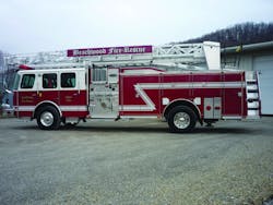 BEACHWOOD, OH, FIRE & RESCUE has taken delivery of an E-ONE HP 78 aerial. The unit features an E-ONE 78-foot ToughTruss extruded-aluminum ladder that exceeds NFPA’s 1901 requirements with a 2.5-to-1 structural safety factor. The HP 78 is designed with generous compartment space, ground ladder storage, hosebed and tank size. BEACHWOOD, OH, FIRE & RESCUE has taken delivery of an E-ONE HP 78 aerial. The unit features an E-ONE 78-foot ToughTruss extruded-aluminum ladder that exceeds NFPA’s 1901 requirements with a 2.5-to-1 structural safety factor. The HP 78 is designed with generous compartment space, ground ladder storage, hosebed and tank size.