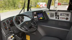 KME has introduced the Predator chassis family, featured in rescue pumper, aerial and rescue configurations. The chassis are available in 4x2, 6x6 and all-wheel-drive configurations with a full range of engine options from Cummins and MaxxForce in 300 to 600 hp. The cabs include KME’s TOP (Total Occupant Protection), which deploys within a quarter of a second to help protect firefighters by pre-tensioning the seat belts, lowering air seats to the safest position, and engaging airbag cushions and/or engaging a steering wheel airbag to protect the head and neck of the driver, while inflating a knee bolster airbag to protect the first officer’s knees. The cab is available in 96- and 100-inch widths and features a large-capacity HVAC system with enhanced fan output and a newly designed interior package.