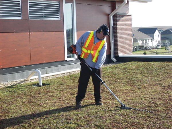 The green roof on Madison, WI, Station 12 gets a touch-up.