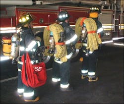 The three-piece hose pack system, with two hose packs and one tool bag with accessories, is designed so that three members can carry all they need to initially deliver a powerful punch and with additional flexibility should the situation demand. The three-piece hose pack system, with two hose packs and one tool bag with accessories, is designed so that three members can carry all they need to initially deliver a powerful punch and with additional flexibility should the situation demand.