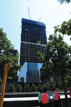 The new 4 WTC will be a 64-story office building built on the same site as the original 4 WTC, across the street from Engine 10 and Ladder 10. The new 4 WTC will be a 64-story office building built on the same site as the original 4 WTC, across the street from Engine 10 and Ladder 10.