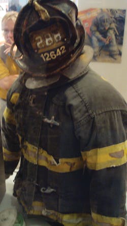FDNY Firefighter Jonathan Ielpi’s turnout gear is on display in the Tribute WTC Visitor Center, which is across from Ground Zero. FDNY Firefighter Jonathan Ielpi’s turnout gear is on display in the Tribute WTC Visitor Center, which is across from Ground Zero.