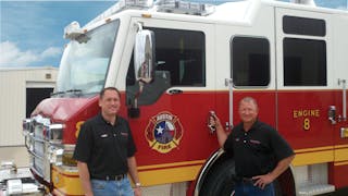 Pat Siddons (left) and Leon Martin of Siddons-Martin Emergency Group. Siddons-Martin Emergency Group has added the five westernmost counties of Texas and the state of New Mexico to its Pierce dealer territory.