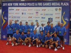 A team of Russian police officers is seen at the 2011 World Police and Fire Games on Friday, Aug. 26.