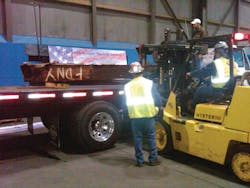 A photo of the steel inside Hangar 17. A photo of the steel inside Hangar 17.