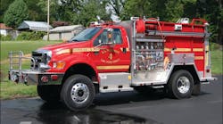 Brush Engine 44 is built on a 2010 Ford F-750 chassis with a heavy duty aluminum body constructed by Rosenbauer Fire Apparatus.