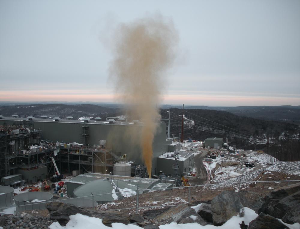 A gas blow at the Kleen Energy plant in Middletown, Conn. is seen on Jan. 30, 2010, just days before the fatal blast.
