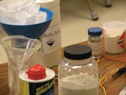 The presence of common precursor materials such as these may indicate a location that is being used for homemade explosives. Do not attempt to approach, move, handle or disarm a confirmed or suspected improvised explosive device (IED) or homemade explosive. This is a job for specially trained and equipped personnel. The presence of common precursor materials such as these may indicate a location that is being used for homemade explosives. Do not attempt to approach, move, handle or disarm a confirmed or suspected improvised explosive device (IED) or homemade explosive. This is a job for specially trained and equipped personnel.