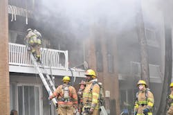 Fire Officials say a faulty furnace ignited a massive blaze that ripped through two apartment buildings on the 8800 block of Hunting lane in Laurel. 60 residents who lived inside those apartments have been displaced, according to fire officials.
