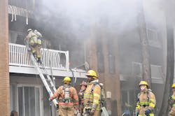 Fire Officials say a faulty furnace ignited a massive blaze that ripped through two apartment buildings on the 8800 block of Hunting lane in Laurel. 60 residents who lived inside those apartments have been displaced, according to fire officials. Fire Officials say a faulty furnace ignited a massive blaze that ripped through two apartment buildings on the 8800 block of Hunting lane in Laurel. 60 residents who lived inside those apartments have been displaced, according to fire officials.