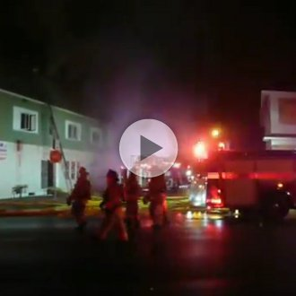 Click to watch footage of the two-alarm apartment fire that injured three Buffalo firefighters.