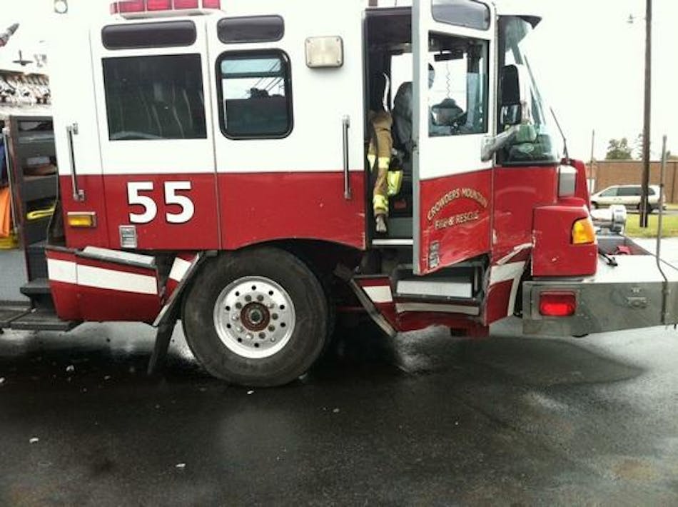 A Crowders Fire and Rescue fire truck was involved in an accident in Gaston County Friday morning.