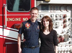 Orem Firefighter/Paramedic Michael Stentzel and his wife, Kelsae.