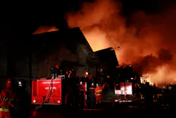 Smoke and blaze rise from a warehouse in Pazundaung township, eastern Yangon suburb, Myanmar on Dec. 29. Smoke and blaze rise from a warehouse in Pazundaung township, eastern Yangon suburb, Myanmar on Dec. 29.