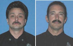 Lt. Vincent A. Perez, left, and Firefighter/Paramedic Anthony M. Valerio Lt. Vincent A. Perez, left, and Firefighter/Paramedic Anthony M. Valerio