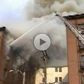 Click to watch footage of the five-alarm warehouse fire in St. Louis.
