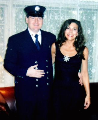 Malverne Firefighter Paul Brady is seen with his wife, Lisa.