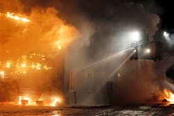Firefighters tackled a blaze in Middlesex on Friday night. Firefighters tackled a blaze in Middlesex on Friday night.