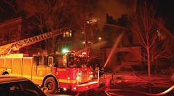 On arrival, firefighters found a large, 2&frac12;-story, historic, limestone structure with heavy smoke showing.