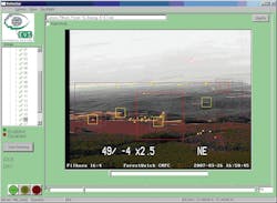 Detection events where the red component of brown vehicle dust being thrown up by a vehicle can be distinguished from grey smoke with a similar behavior. Detection events where the red component of brown vehicle dust being thrown up by a vehicle can be distinguished from grey smoke with a similar behavior.