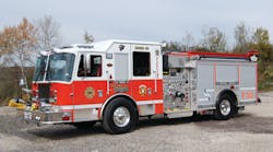 Engine 55 is a 2011 KME Predator Panther 2,000 gpm pump that is equipped with nine preconnected hand lines together with a 750-gallon water tank and three master stream appliances. Engine 55 is a 2011 KME Predator Panther 2,000 gpm pump that is equipped with nine preconnected hand lines together with a 750-gallon water tank and three master stream appliances.