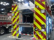 Toyne &ndash; Ladder space is abundant on Toyne&rsquo;s latest &ldquo;quad&rdquo; on the show floor ready for delivery to LaFayette Township (Ind.) Fire Department.