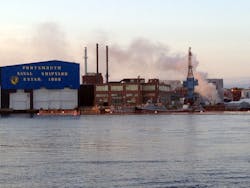 A fire burns on a nuclear submarine at the Portsmouth Naval Shipyard in Kittery, Maine on May 23. A fire burns on a nuclear submarine at the Portsmouth Naval Shipyard in Kittery, Maine on May 23.