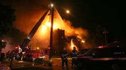 Five Minneapolis firefighters were injured while battling a blaze that destroyed the Walker Community United Methodist Church on May 28.