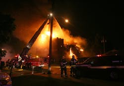 Five Minneapolis firefighters were injured while battling a blaze that destroyed the Walker Community United Methodist Church on May 28.