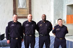 Globe saluted Chuck Ryan (FF), Mike Deavers (FF), Ramon Hounshell (FF), Robert Alvarado (Lt). Globe saluted Chuck Ryan (FF), Mike Deavers (FF), Ramon Hounshell (FF), Robert Alvarado (Lt).
