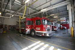 The view from the left side of the apparatus bay. The view from the left side of the apparatus bay.