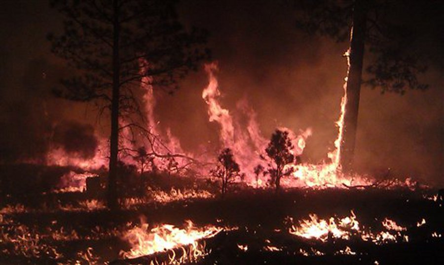 The massive blaze in the Gila National Forest is seen from Cliff, N.M. on May 29.