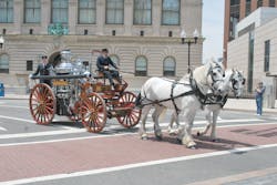 This 1915 Boonton, NJ, Fire Department horse-drawn steamer was named “Best in Show” at the recent 45th annual Firemen’s Fair and Muster hosted by the Newark Fire Department Historical Association and Newark Museum. The event honors Newark firefighters who died in the line of duty and the technology, dedication, and commitment of Newark and New Jersey firefighters past and present. Antique and modern fire apparatus, memorabilia, firefighter cooking and bagpipes were featured. Many antique fire vehicles were displayed from as far back as the 1890s. This 1915 Boonton, NJ, Fire Department horse-drawn steamer was named “Best in Show” at the recent 45th annual Firemen’s Fair and Muster hosted by the Newark Fire Department Historical Association and Newark Museum. The event honors Newark firefighters who died in the line of duty and the technology, dedication, and commitment of Newark and New Jersey firefighters past and present. Antique and modern fire apparatus, memorabilia, firefighter cooking and bagpipes were featured. Many antique fire vehicles were displayed from as far back as the 1890s.