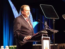 NFPA President Jim Shannon spoke at the opening of the annual convention in Las Vegas on June 11. NFPA President Jim Shannon spoke at the opening of the annual convention in Las Vegas on June 11.