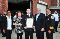 Bladensburg Volunteer Firefighter Kevin O'Toole received Congressional recognition, along with six other firefighters at his firehouse on June 12. Bladensburg Volunteer Firefighter Kevin O'Toole received Congressional recognition, along with six other firefighters at his firehouse on June 12.