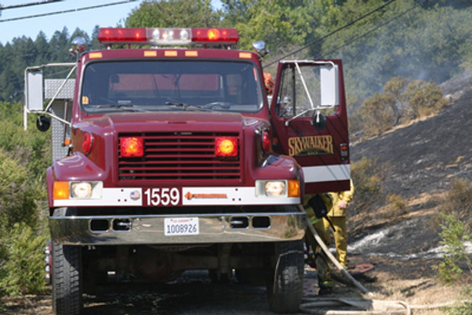 George Lucas, who owns the unit that protects the area that includes some Lucasfilm offices, donated the Type 3 wildland fire engine to the Muir Beach Volunteer Fire Department.