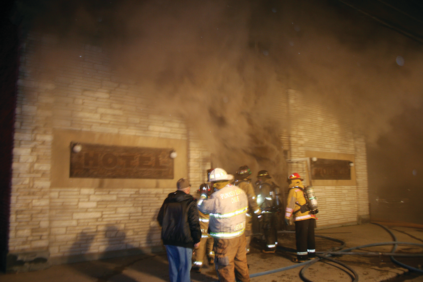 ON THE JOB PENNSYLVANIA Fire Destroys Historic Hotel in Punxsutawney