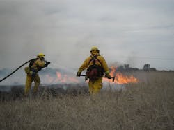 Firefighter Rose Grier (CAL FIRE San Diego Unit - Lyons Valley Fire Station) puts out a wildland fire in a scene from 'Lives on Fire' on OWN. Firefighter Rose Grier (CAL FIRE San Diego Unit - Lyons Valley Fire Station) puts out a wildland fire in a scene from 'Lives on Fire' on OWN.