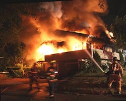 Indianapolis firefighters were ordered out of a burning home on July 9 after officials declared the structure no longer safe.