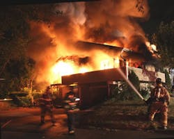 Indianapolis firefighters were ordered out of a burning home on July 9 after officials declared the structure no longer safe. Indianapolis firefighters were ordered out of a burning home on July 9 after officials declared the structure no longer safe.