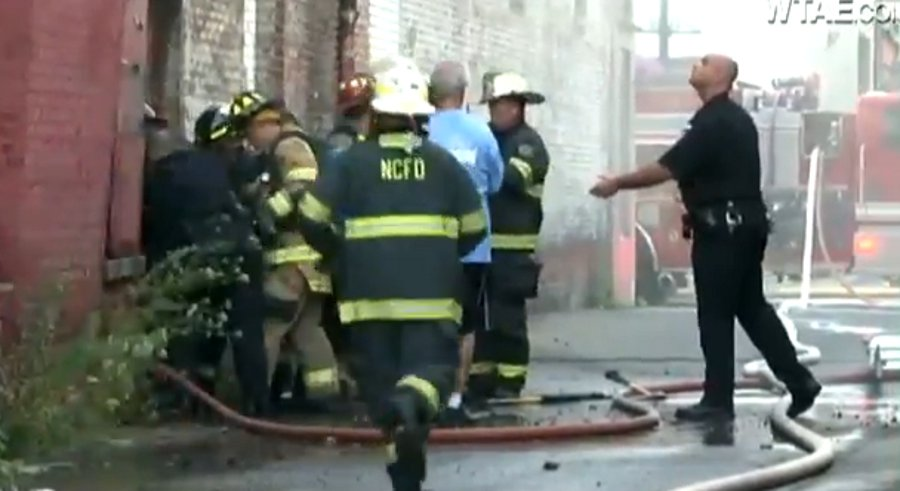 New Castle Lt. John Onufrak Sr. was just feet away from the door, but was trapped under a pile of rubble and surrounded by flames from a three-alarm commercial fire.