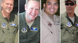 Senior Master Sgt. Robert S. Cannon, Maj. Joseph M. McCormick, Maj. Ryan S. David and Lt. Col. Paul K. Mikeal