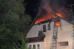 When crews arrived, they found heavy smoke and flames shooting through the roof of a two-story vacant home on Aug. 21. When crews arrived, they found heavy smoke and flames shooting through the roof of a two-story vacant home on Aug. 21.