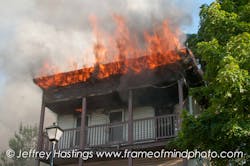 Flames tore through three multi-family buildings in Manchester, N.H. on Aug. 13 as approximately 100 firefighters battled to keep the blaze from spreading. Flames tore through three multi-family buildings in Manchester, N.H. on Aug. 13 as approximately 100 firefighters battled to keep the blaze from spreading.