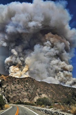 The Williams Fire, shown during its first hour, was 83% contained at presstime after burning nearly 4,200 acres in the Angeles National Forest in California. The fire occurred 15 miles north of Glendora. Structures were threatened and evacuations and road closures were in effect. Tens of thousands of wildland fires have burned millions of acres in many parts of the country during this earlier-than-usual wildfire season.