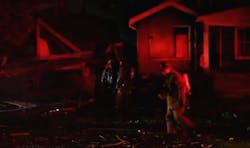 The reamins of a Detroit home that exploded on Sept. 20 is seen. The reamins of a Detroit home that exploded on Sept. 20 is seen.