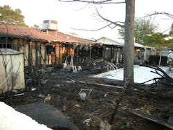 A fire apparently spread from an electrical transformer, damaging six Las Vegas homes on Sept. 23. A fire apparently spread from an electrical transformer, damaging six Las Vegas homes on Sept. 23.