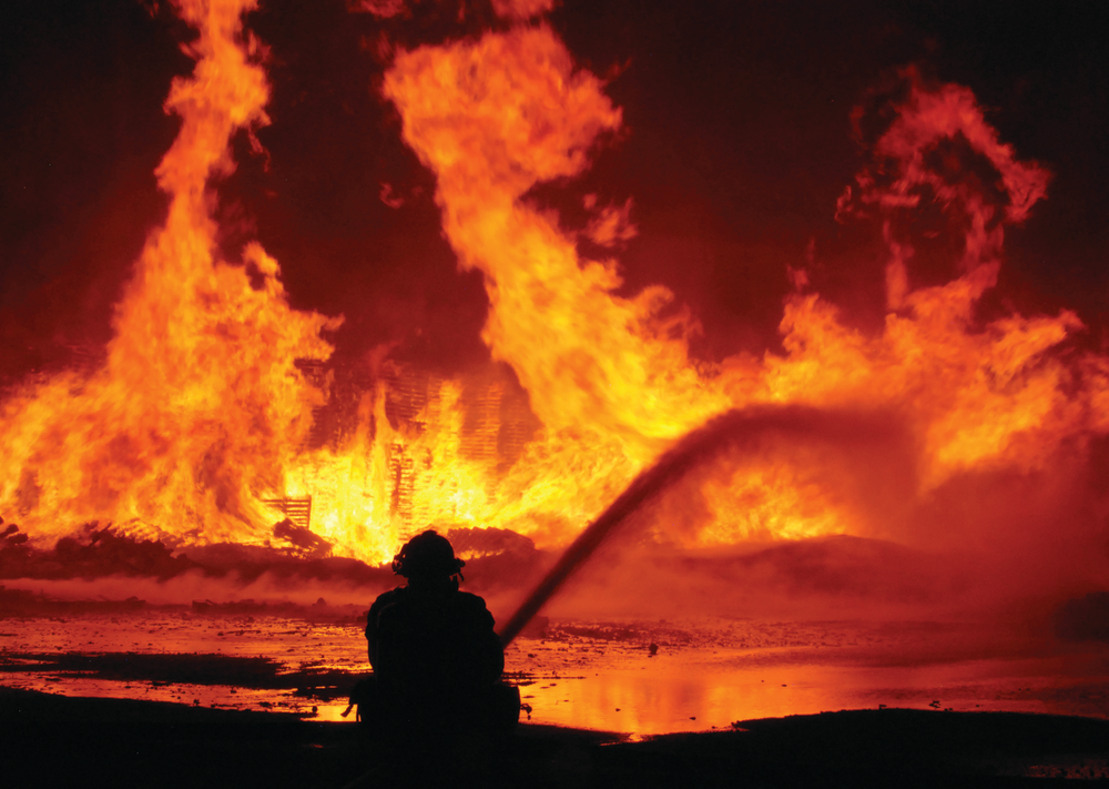 Some pallets were stacked two and three stories high. Several San Bernardino County units responded from the high desert and took 30-45 minutes to arrive.