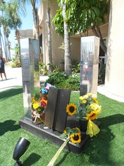 The memorial was dedicated to the city last year to commemorate the 10th anniversary of the September 11 terrorist attacks.