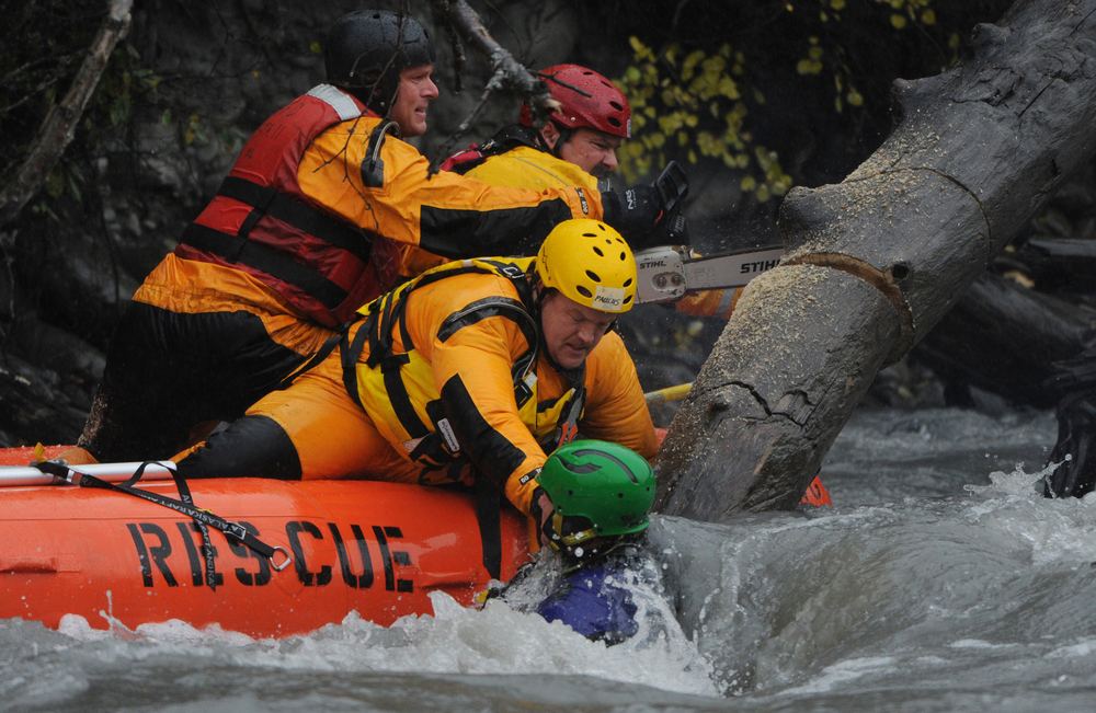 The Anchorage Fire Department performed a swiftwater rescue on Eagle River on Sept. 16.